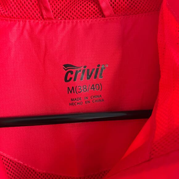 Crivit Cycling Windbreaker Jacket Red with Black Trim Medium M - Picture 2 of 6
